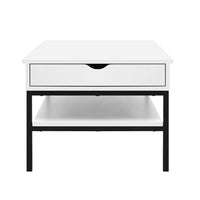 Lift Up Top Wooden Coffee Table Hidden Book Storage Drawers - 120CM