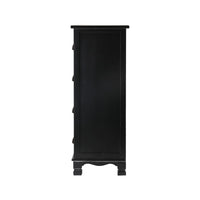 Vintage Bedside Table Chest 4 Drawers Storage Cabinet Nightstand Black