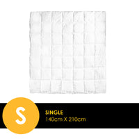 Bamboo Blend Quilt 250GSM Luxury Duvet 100% Cotton Cover - Single - White
