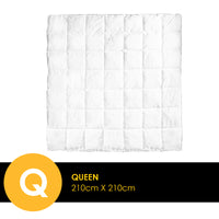 Bamboo Blend Quilt 250GSM Luxury Duvet 100% Cotton Cover - Queen - White