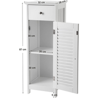 Floor Cabinet with Drawer and 1 Door White BBC43WT