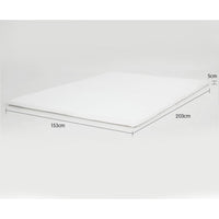 Queen Foam Mattress Topper Underlay Fabric Jacquard Cover 5cm Protector
