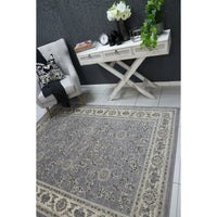 Arya Grey Cream Border Rug 200x290 cm