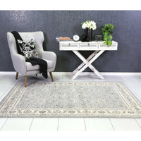 Arya Grey Cream Border Rug 240x330 cm