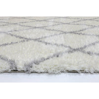 Moroccan Cream and Silver Diamond Rug 160X230cm