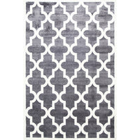 Piccolo Grey and White Lattice Pattern Kids Rug 120x170cm