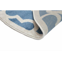 Piccolo Blue and White Lattice Pattern Kids Rug 133x133cm Round
