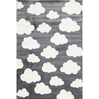 Piccolo Dark Grey and White Cloud Kids Rug 160x230cm