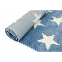 Piccolo Blue and White Stars Kids Rug 160x230cm