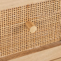 Storage Cabinet Buffet Chest of 4 Drawer Mango Wood Rattan Natural