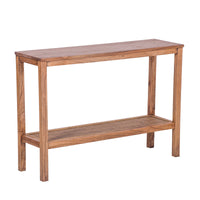 Jasmine Console Hallway Entry Table 110cm Mindi Timber Wood Rattan - Brown