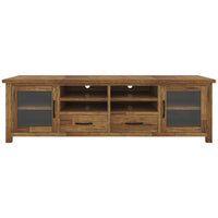 Birdsville Entertainment TV Unit 223cm 2 Door 2 Drawer Mt Ash Wood - Brown