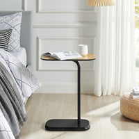 Side Table in Black and Light Oak