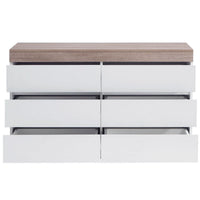 Coastal White Wooden Chest of 6 Drawers