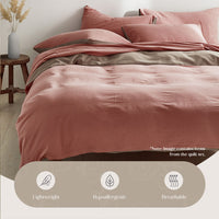 Washed Cotton Quilt Set Pink Brown Double