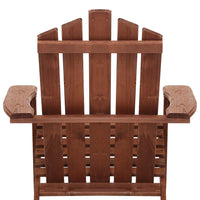 Outdoor Sun Lounge Beach Chairs Table Setting Wooden Adirondack Patio Brown Chair