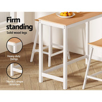 Bar Table Ari Dining Desk High Solid Wood Kitchen Shelf Wooden White Cafe