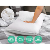 Set of 2 Duck Down Pillow - White