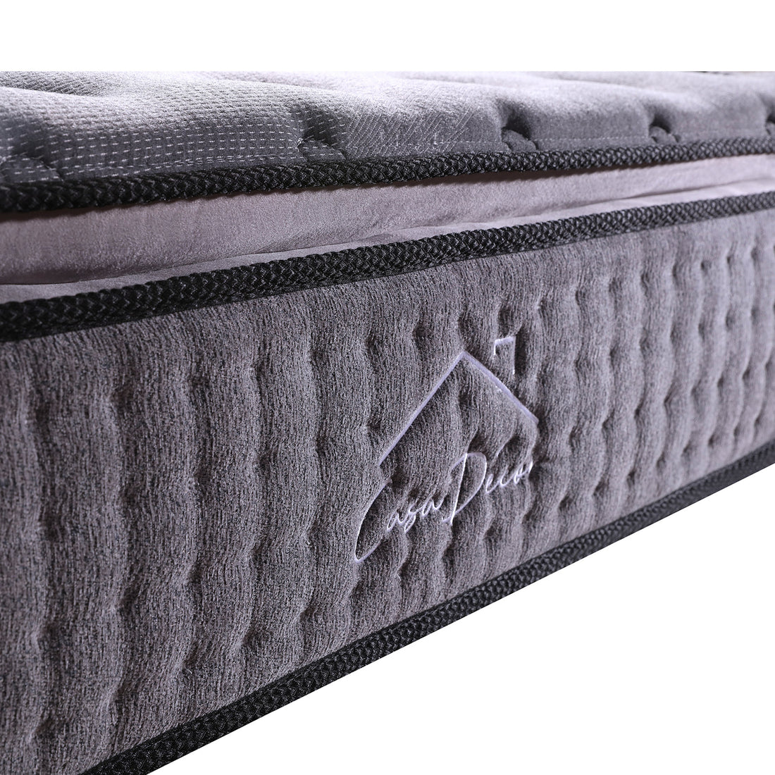 Charcoal Mattress Pocket Spring Pillowtop 5 Zone 32cm Depth - Queen