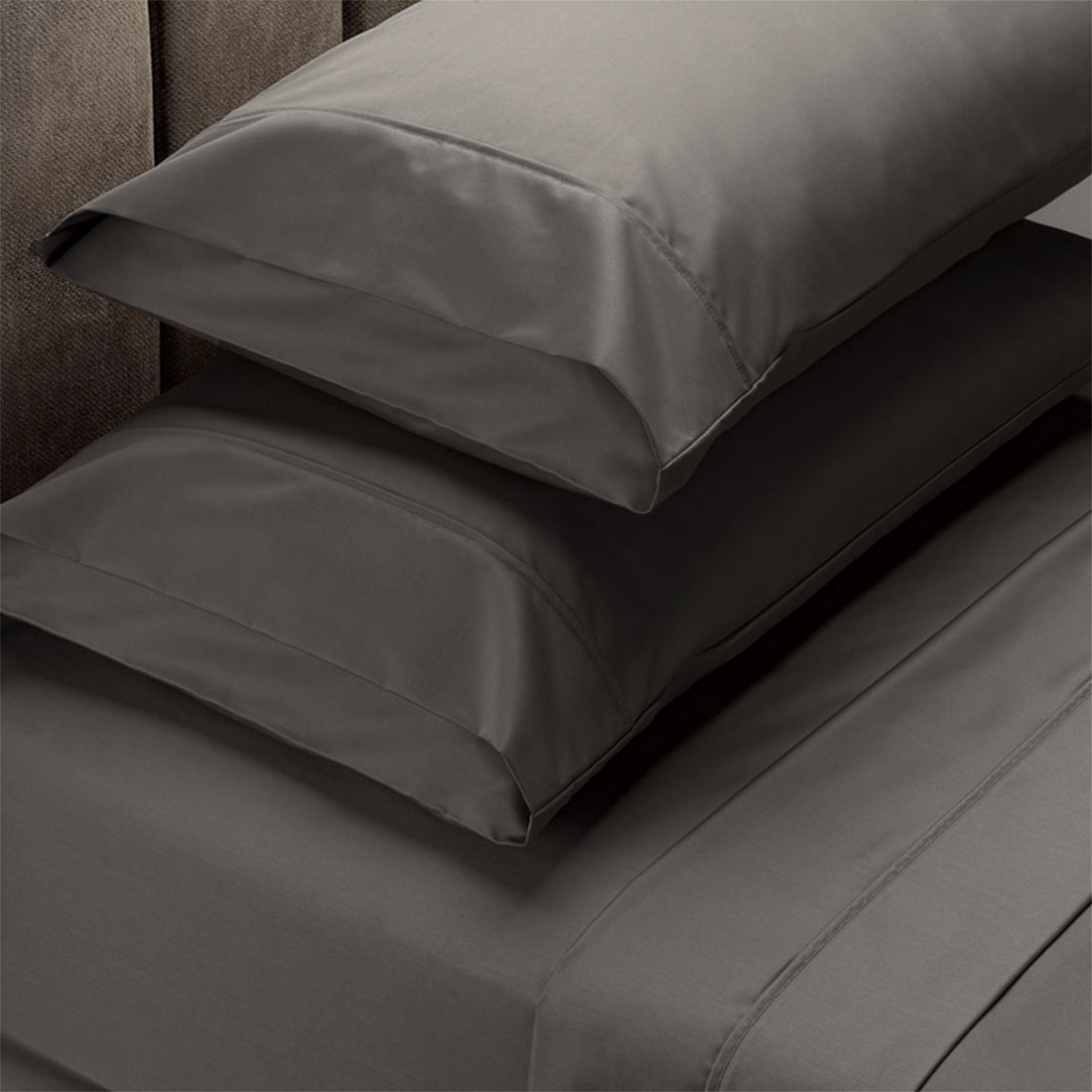 1500 Thread Count Pure Soft Cotton Blend Flat & Fitted Sheet Set Dusk Grey Queen