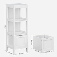 Floor Cabinet with 2 Drawers White BBC42WT