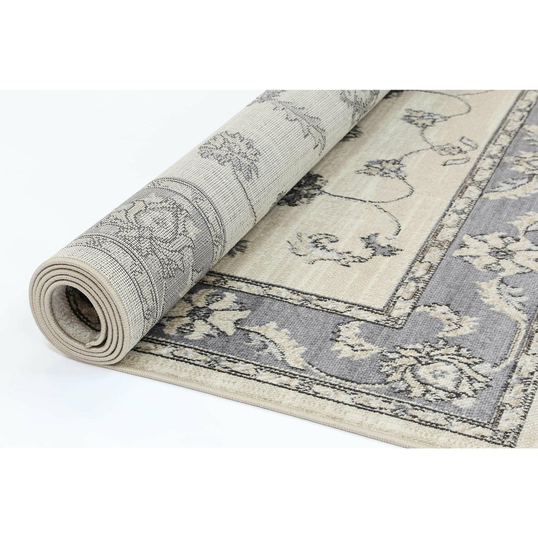 Arya Cream Grey Oriental Rug 200x290 cm