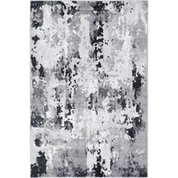 Ermina Modern Abstract Grey Black Rug 160x230cm