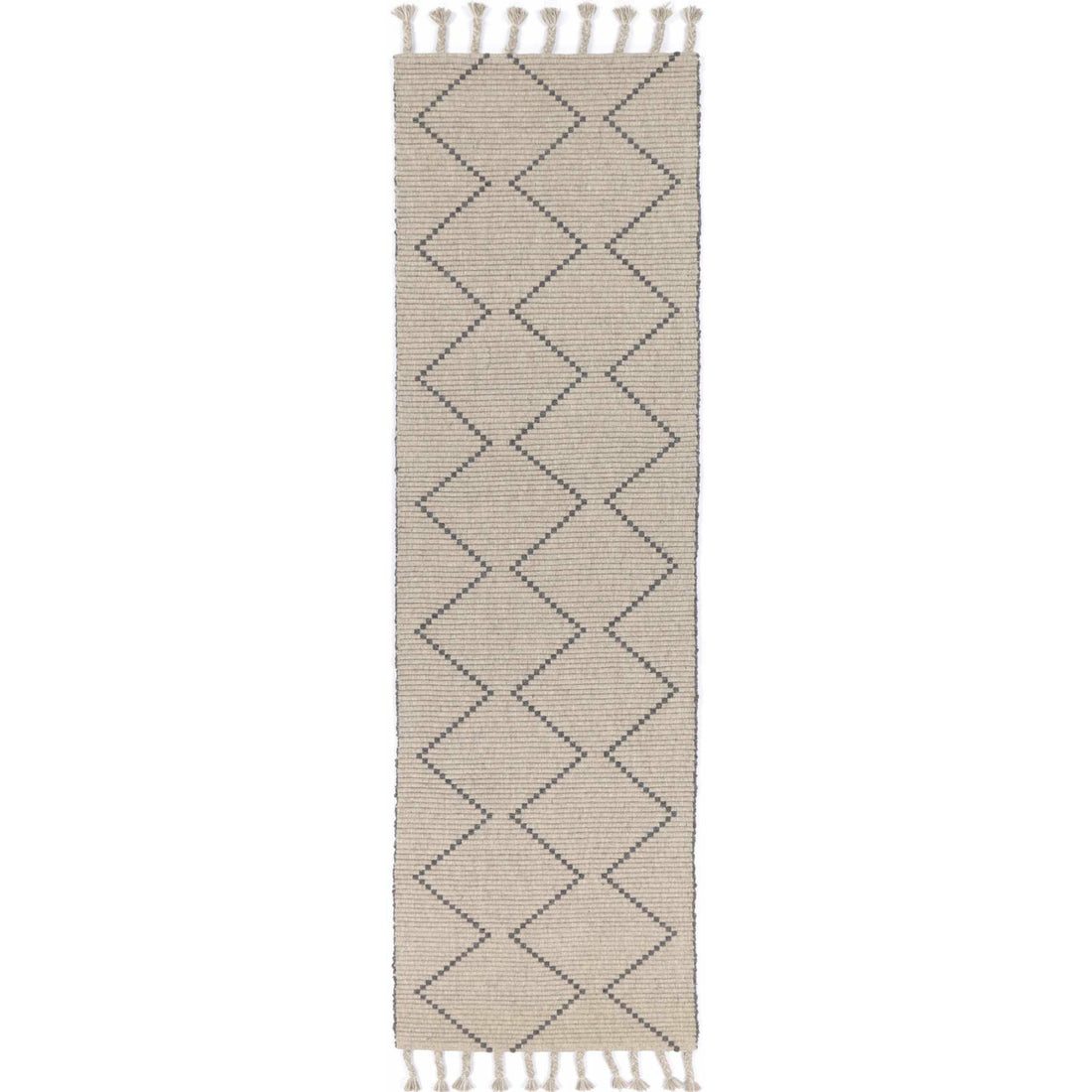 Leilani Diamond Tassel Ash Rug 80x300cm