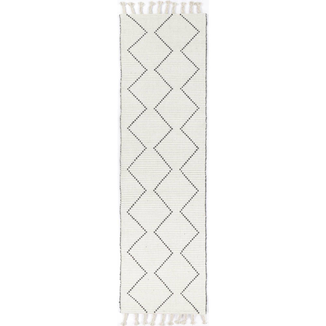 Leilani Diamond Tassel Cream Rug 80x300cm