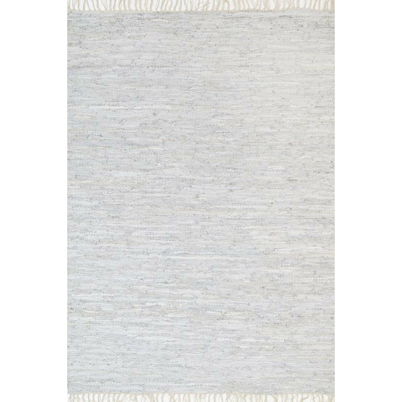 Metro White Modern Leather Rug 150x220cm