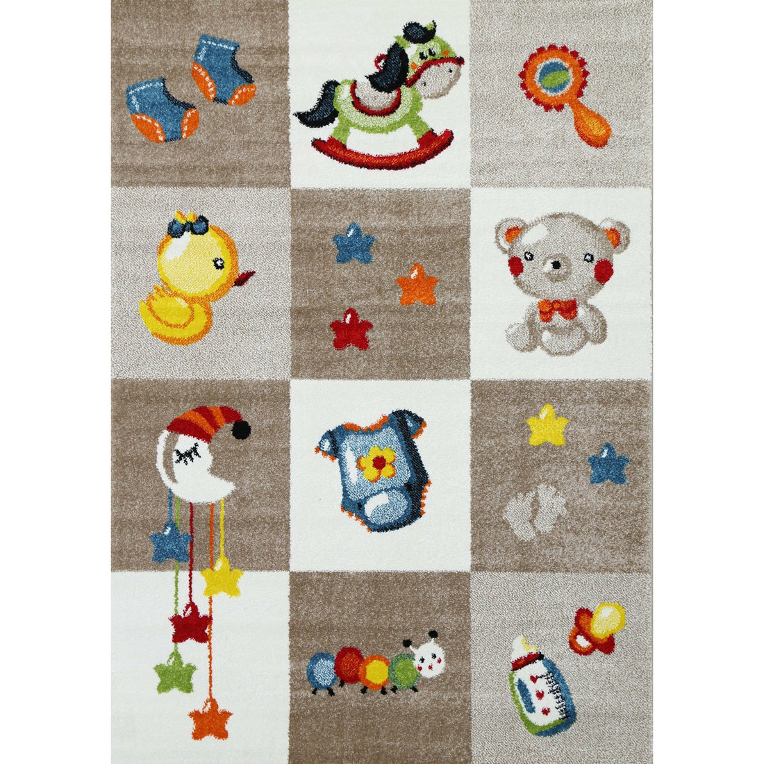 Nova Kids Beige Boxy Rug 160x230 cm