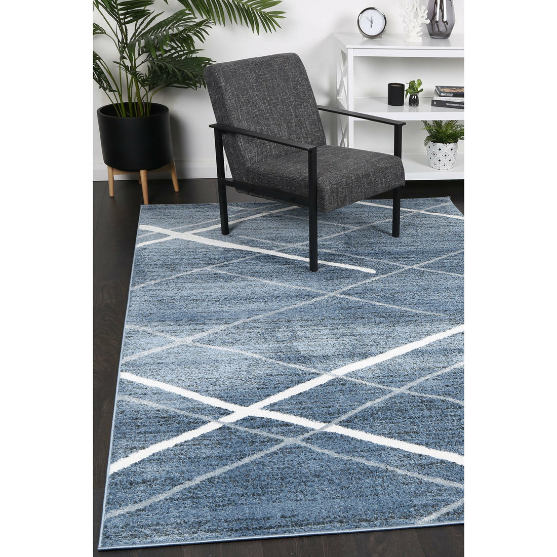 Windjana Abstract Stripe Blue Rug 280x380cm