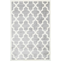 Piccolo Light Grey and White Lattice Pattern Kids Rug 160x230cm