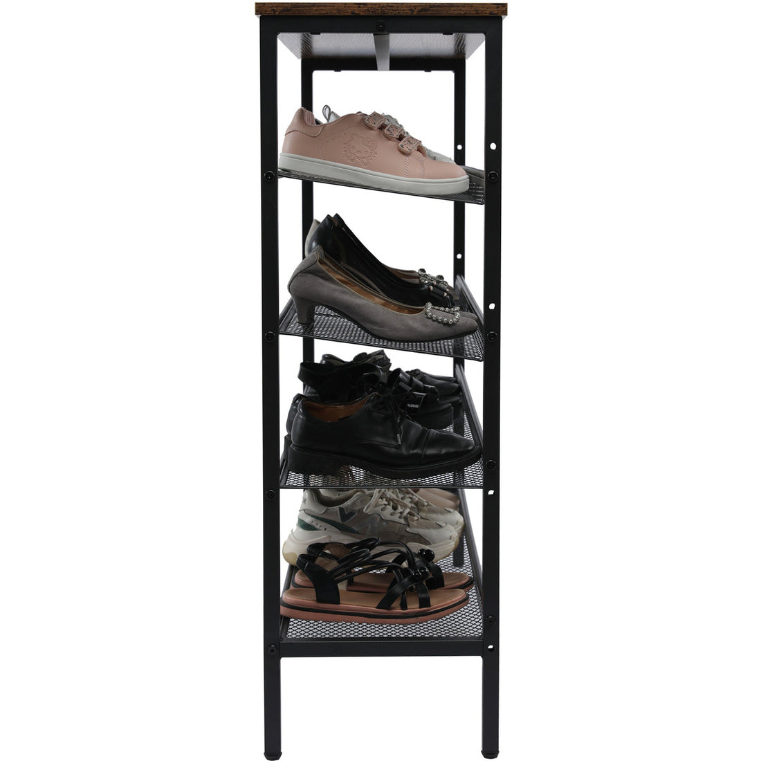 5-Tier Large Shoe Rack Shelf Stand Flat & Slant Adjustable Storage Organizer 100 cm