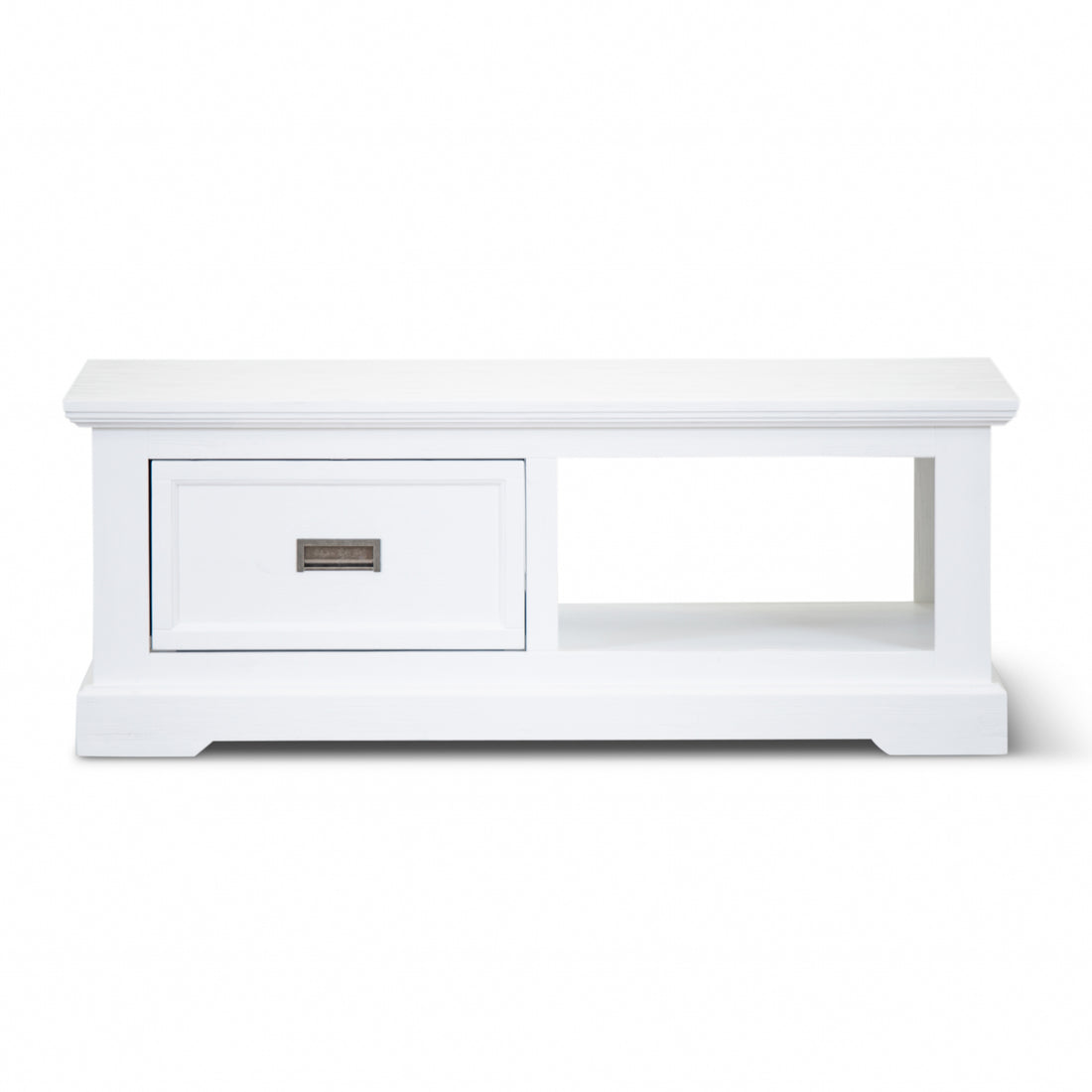 Coffee Table 120cm Solid Acacia Timber Wood Coastal Furniture - White