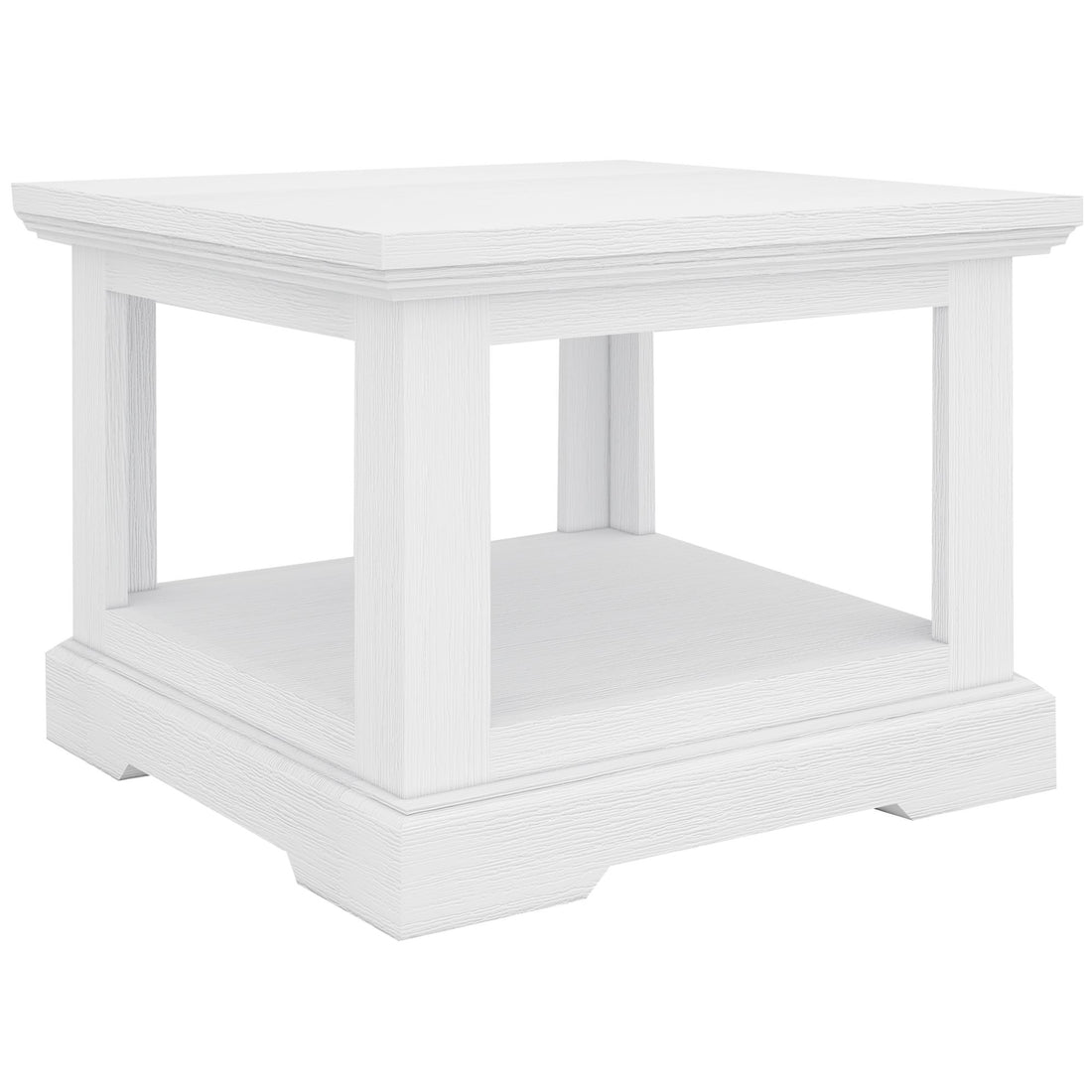 Lamp Side Table 60cm Solid Acacia Timber Wood Coastal Furniture - White