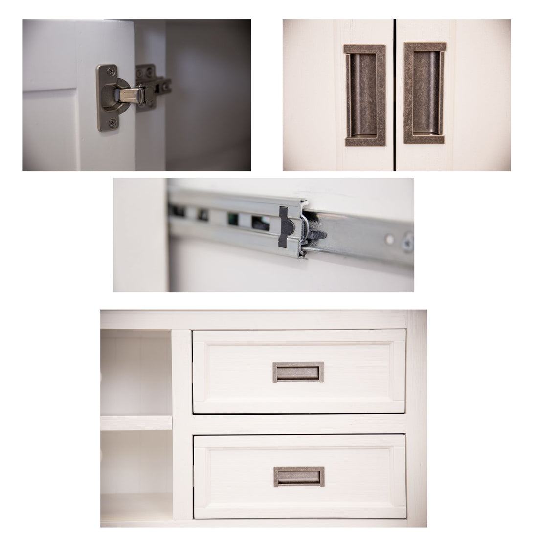 Entertainment TV Unit 220cm 2 Door Solid Acacia Wood Coastal - White