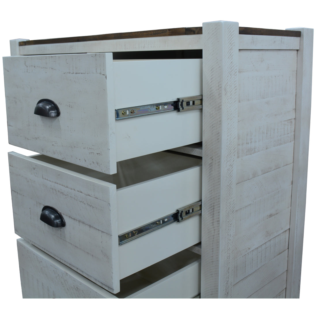 Tallboy 7 Chest of Drawers Solid Acacia Timber Wood Cabinet Brown White