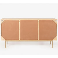 Martina Buffet Table Sideboard 145cm 3 Door Solid Mango Wood Storage Cabinet