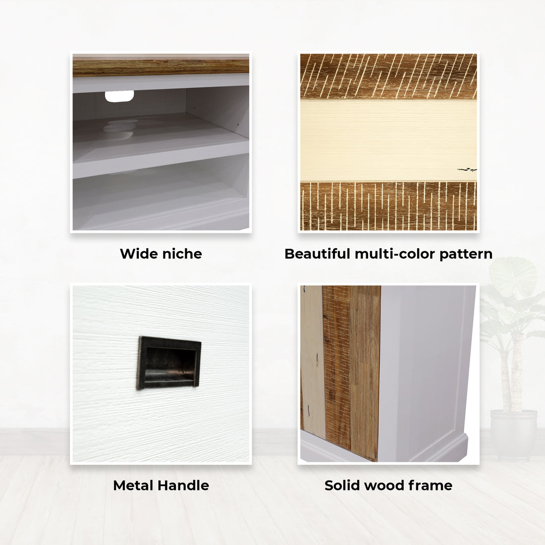 Orville Entertainment TV Unit 180cm 2 Door Solid Acacia Timber - Multi Color