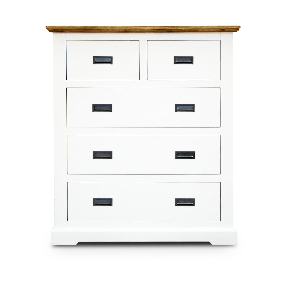Orville 4pc Queen Bed Frame Suite Bedside Tallboy Furniture Package - Multi Color