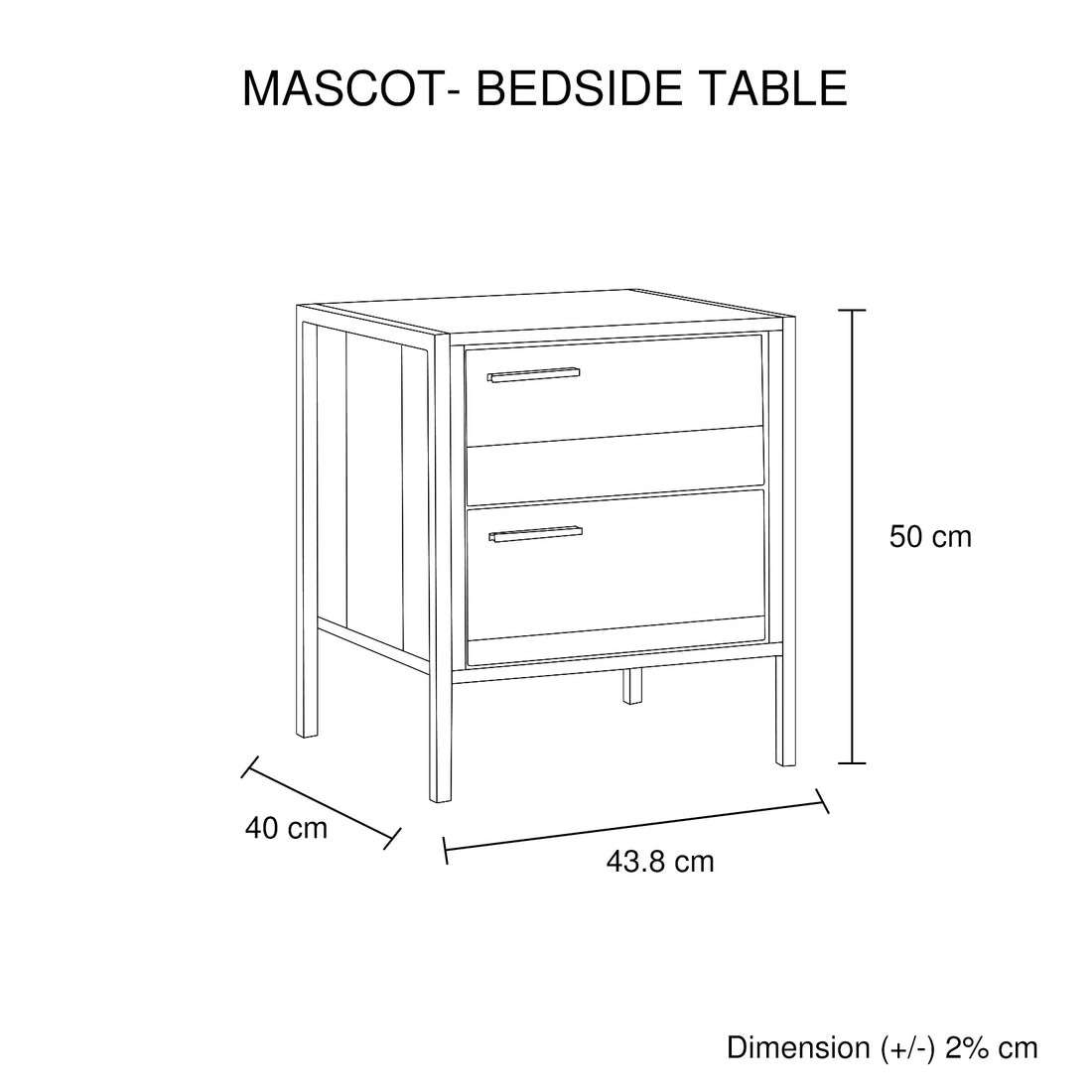 4 Piece Bedroom Queen Suite Light Oak with Metal Legs - Bed, Bedside Table & Tallboy