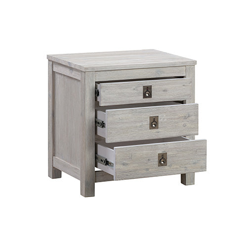 Acacia Ash Wood Bedside Table with 2 drawers