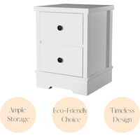 White Coastal Style Bedside Table