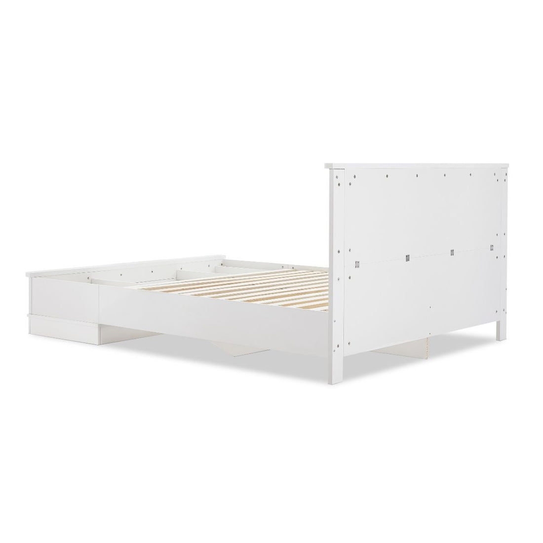 White Coastal Lifestyle Bedframe with Storage Drawers Queen
