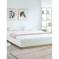 Industrial Contemporary White Oak Bed Base