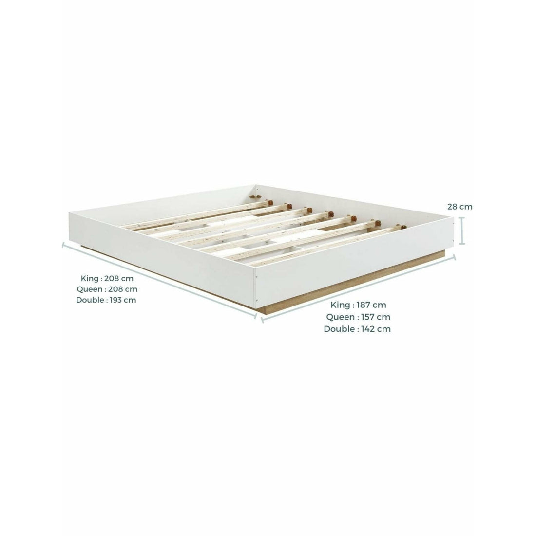 Industrial Contemporary White Oak Bed Base