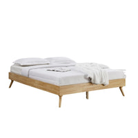 Natural Oak Ensemble Bed Frame Wooden Slat - King