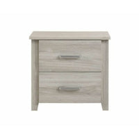 White Oak Bedside Table with 2 Drawers