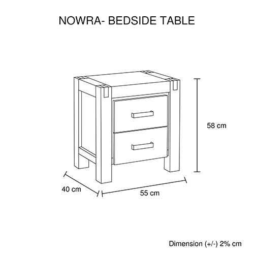 3 Piece Bedroom Single Suite in Solid Wood Veneered Oak - Bed, Bedside Table